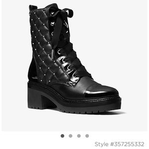 Michael Kors tilda quilted leather combat boots